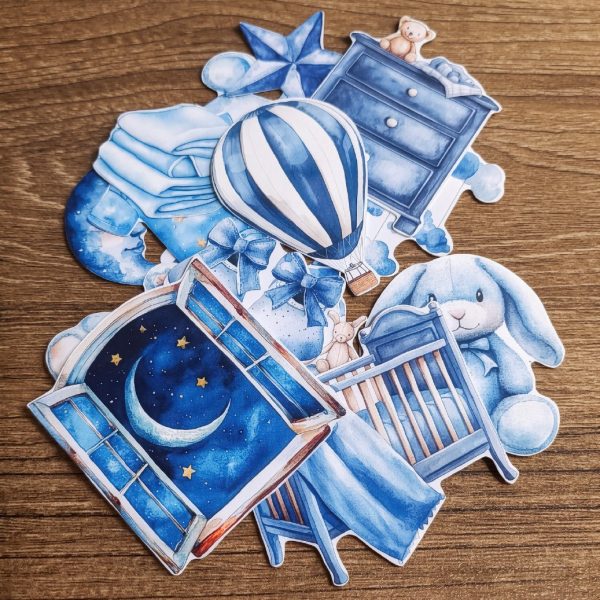 Set sticker chống nước cho bé trai cực đáng yêu màu xanh dương M000037
